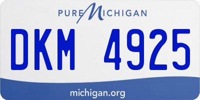 MI license plate DKM4925