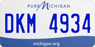 MI license plate DKM4934