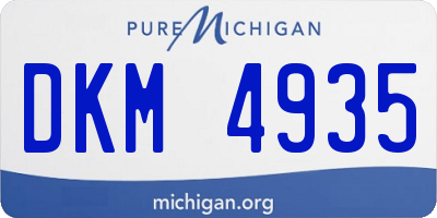 MI license plate DKM4935