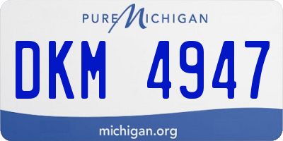 MI license plate DKM4947