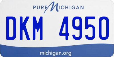 MI license plate DKM4950