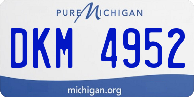 MI license plate DKM4952
