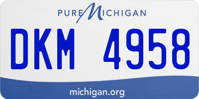MI license plate DKM4958