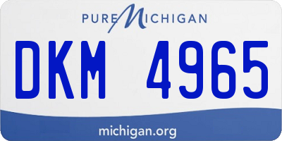 MI license plate DKM4965