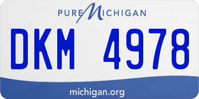 MI license plate DKM4978