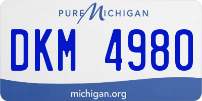 MI license plate DKM4980
