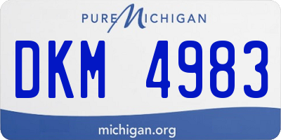 MI license plate DKM4983