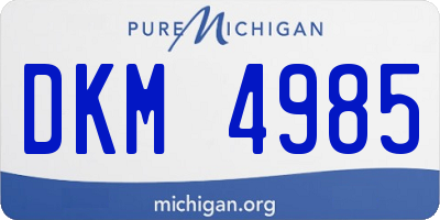 MI license plate DKM4985