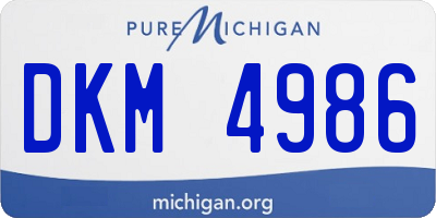 MI license plate DKM4986