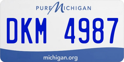 MI license plate DKM4987