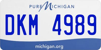 MI license plate DKM4989
