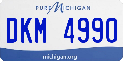MI license plate DKM4990