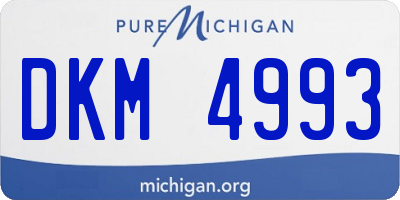 MI license plate DKM4993