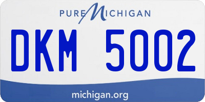 MI license plate DKM5002