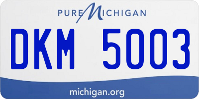 MI license plate DKM5003