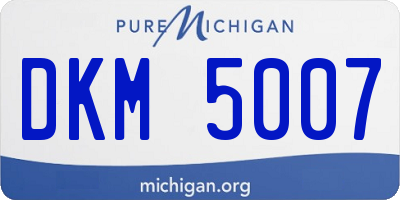 MI license plate DKM5007