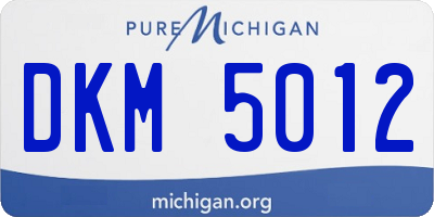 MI license plate DKM5012