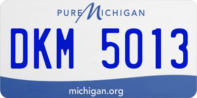 MI license plate DKM5013