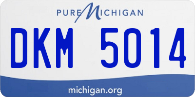 MI license plate DKM5014