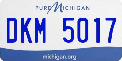 MI license plate DKM5017