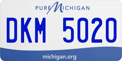 MI license plate DKM5020