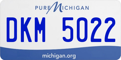 MI license plate DKM5022