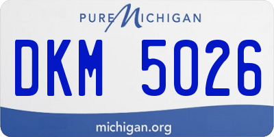 MI license plate DKM5026