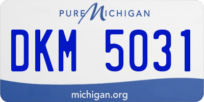 MI license plate DKM5031