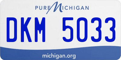 MI license plate DKM5033