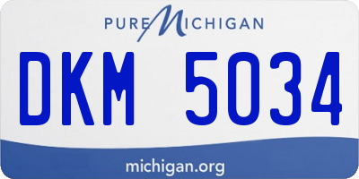 MI license plate DKM5034
