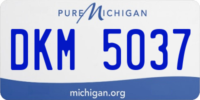 MI license plate DKM5037