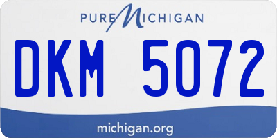MI license plate DKM5072
