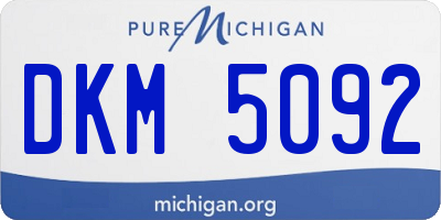 MI license plate DKM5092