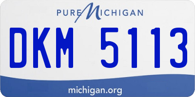 MI license plate DKM5113