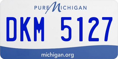 MI license plate DKM5127