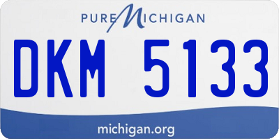 MI license plate DKM5133