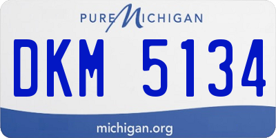 MI license plate DKM5134