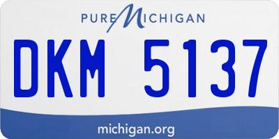 MI license plate DKM5137