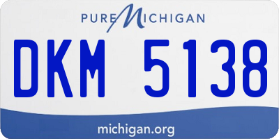 MI license plate DKM5138