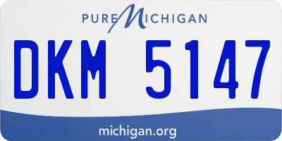 MI license plate DKM5147