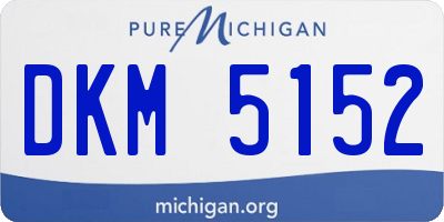 MI license plate DKM5152