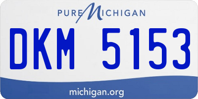 MI license plate DKM5153