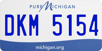 MI license plate DKM5154