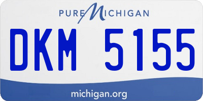MI license plate DKM5155