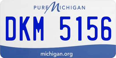 MI license plate DKM5156