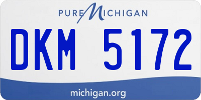 MI license plate DKM5172