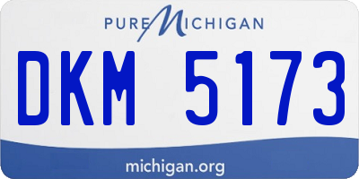 MI license plate DKM5173