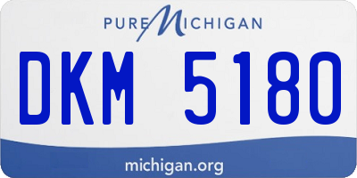 MI license plate DKM5180