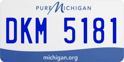 MI license plate DKM5181