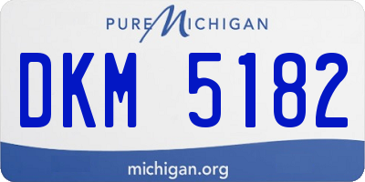 MI license plate DKM5182